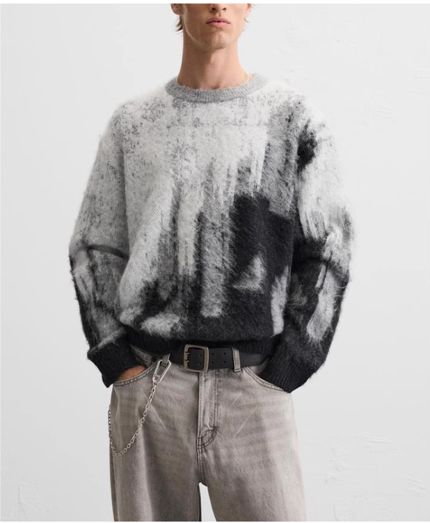 Bequemer Jacquard Strickpullover
